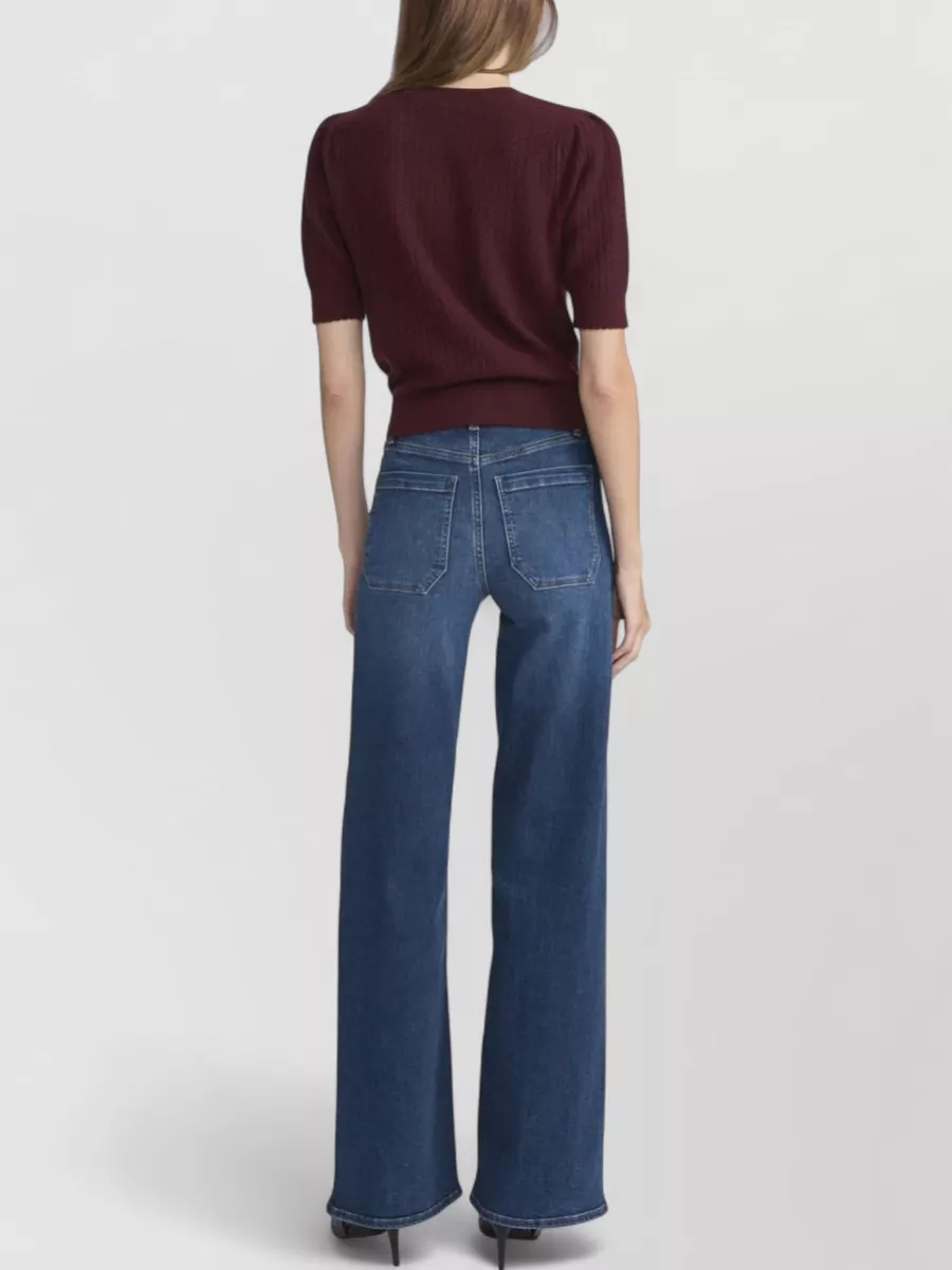 Frame High Waist Palazzo Denim Pocket Trousers