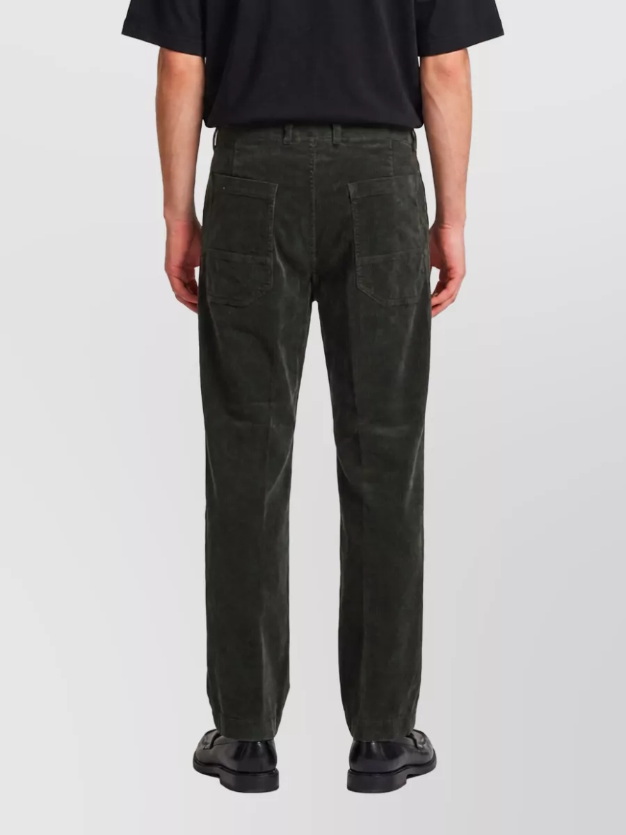 Barena Corduroy Mid-Rise Cropped Pleated Tapered Trousers