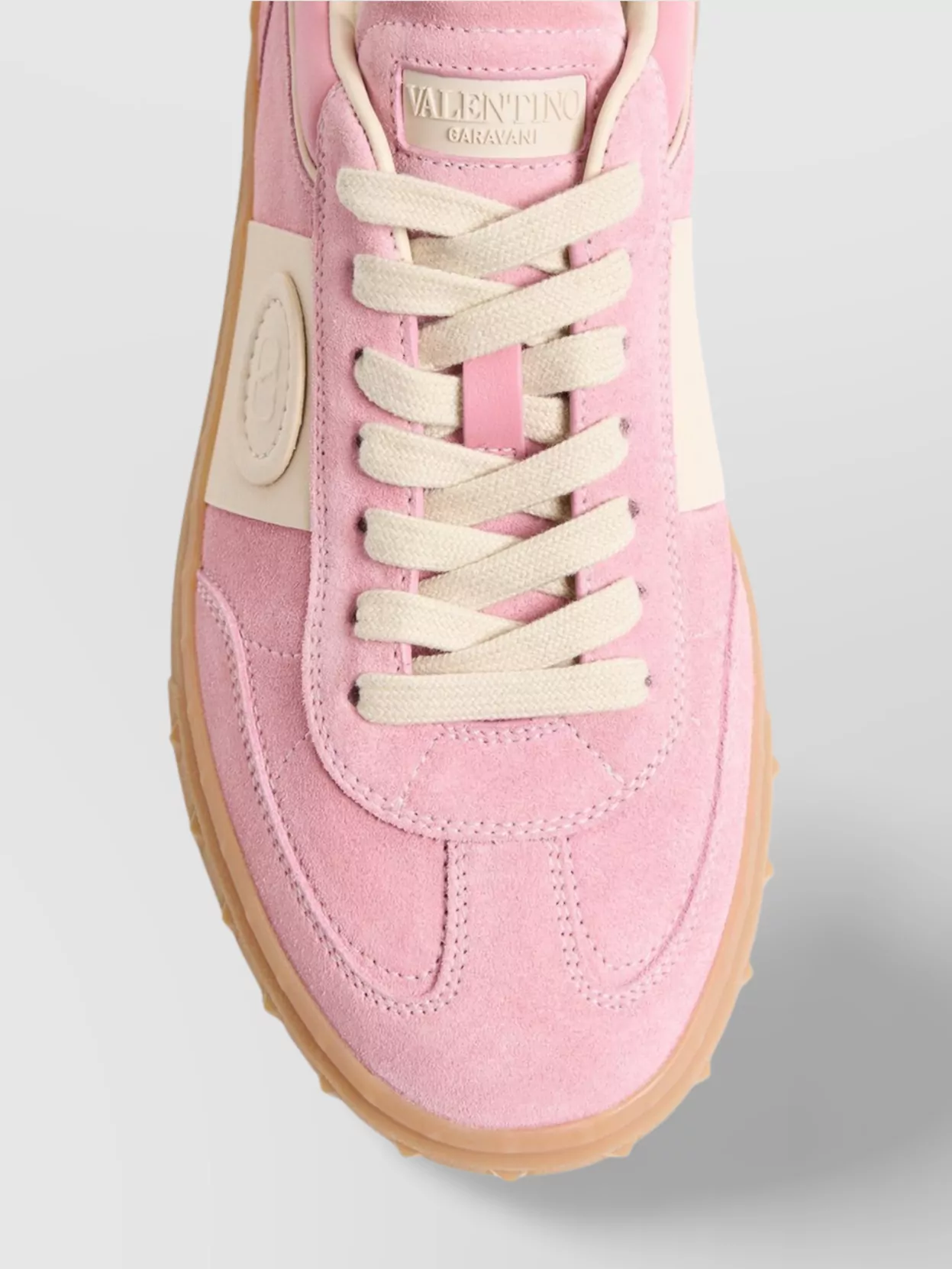 Valentino Garavani Round Toe Suede Sneakers With Stud Detail