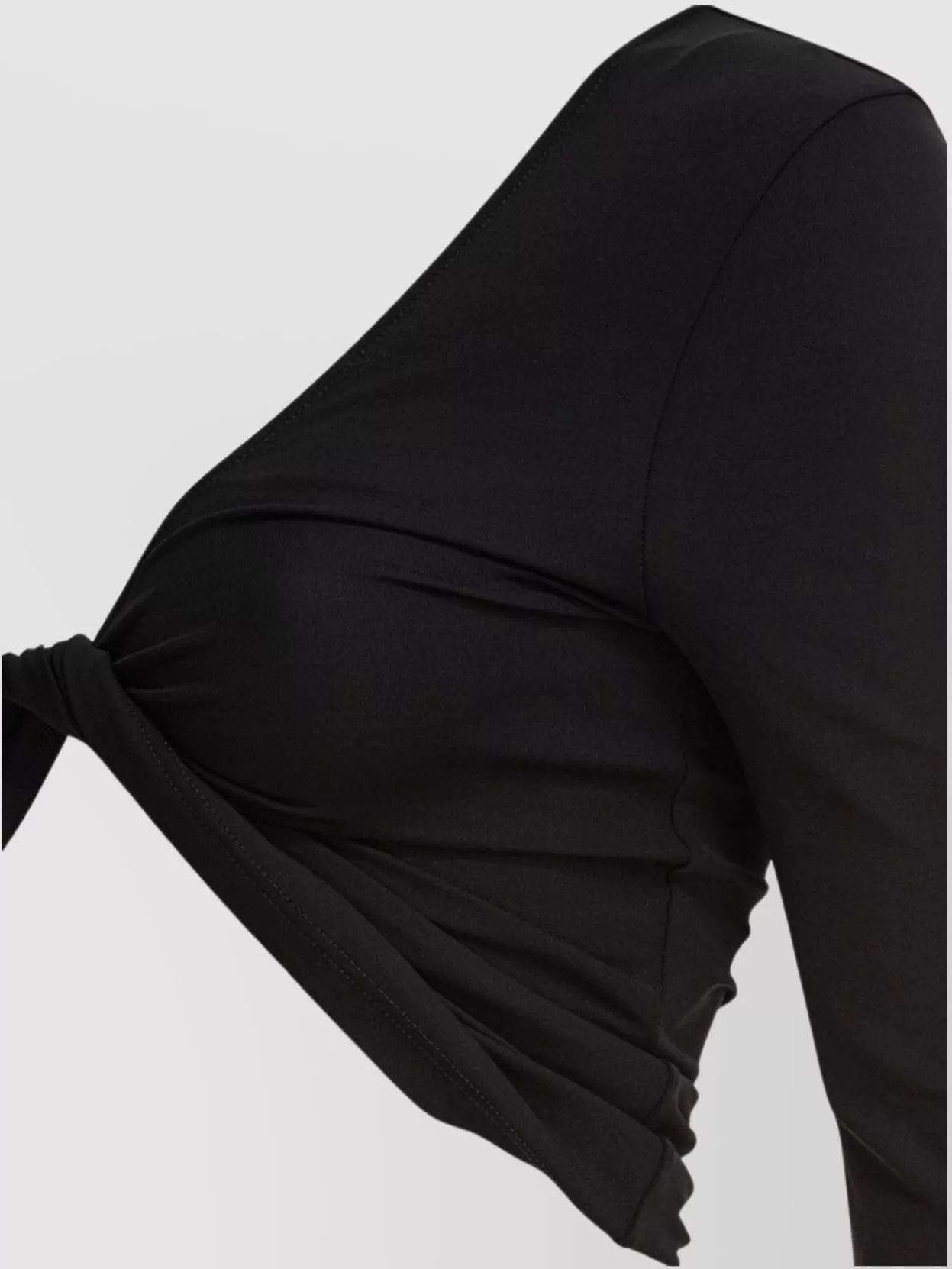 Courrèges Cropped One-shoulder Twist Front Long Sleeve In Black