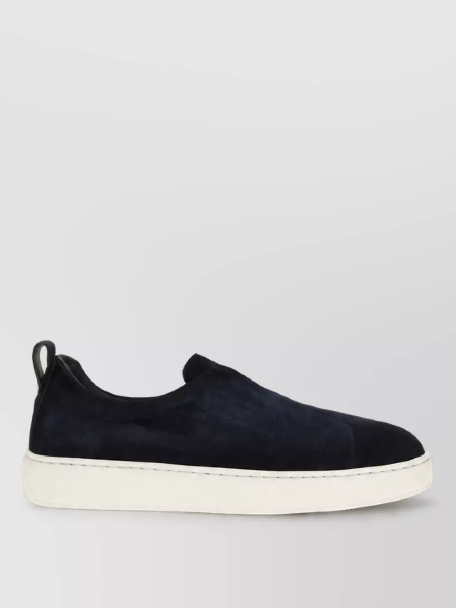 Santoni Calf Leather Slip-On Sneakers