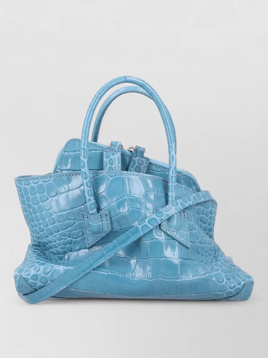 The Attico Mini Croc-Embossed Leather Tote Bag