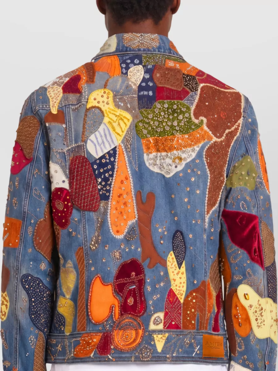 Amiri Embellished Denim Trucker Jacket