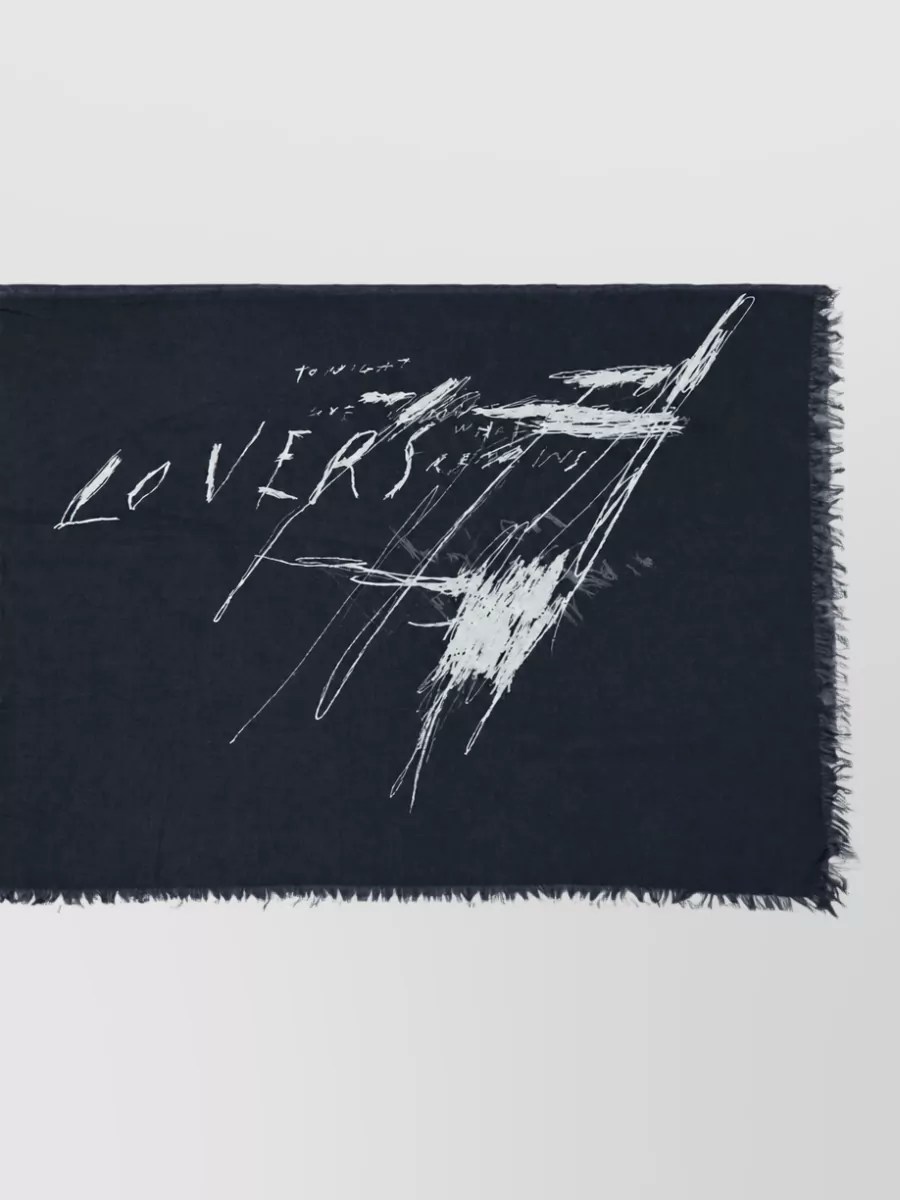 Ann Demeulemeester Cashmere Rocker Print Square Scarf