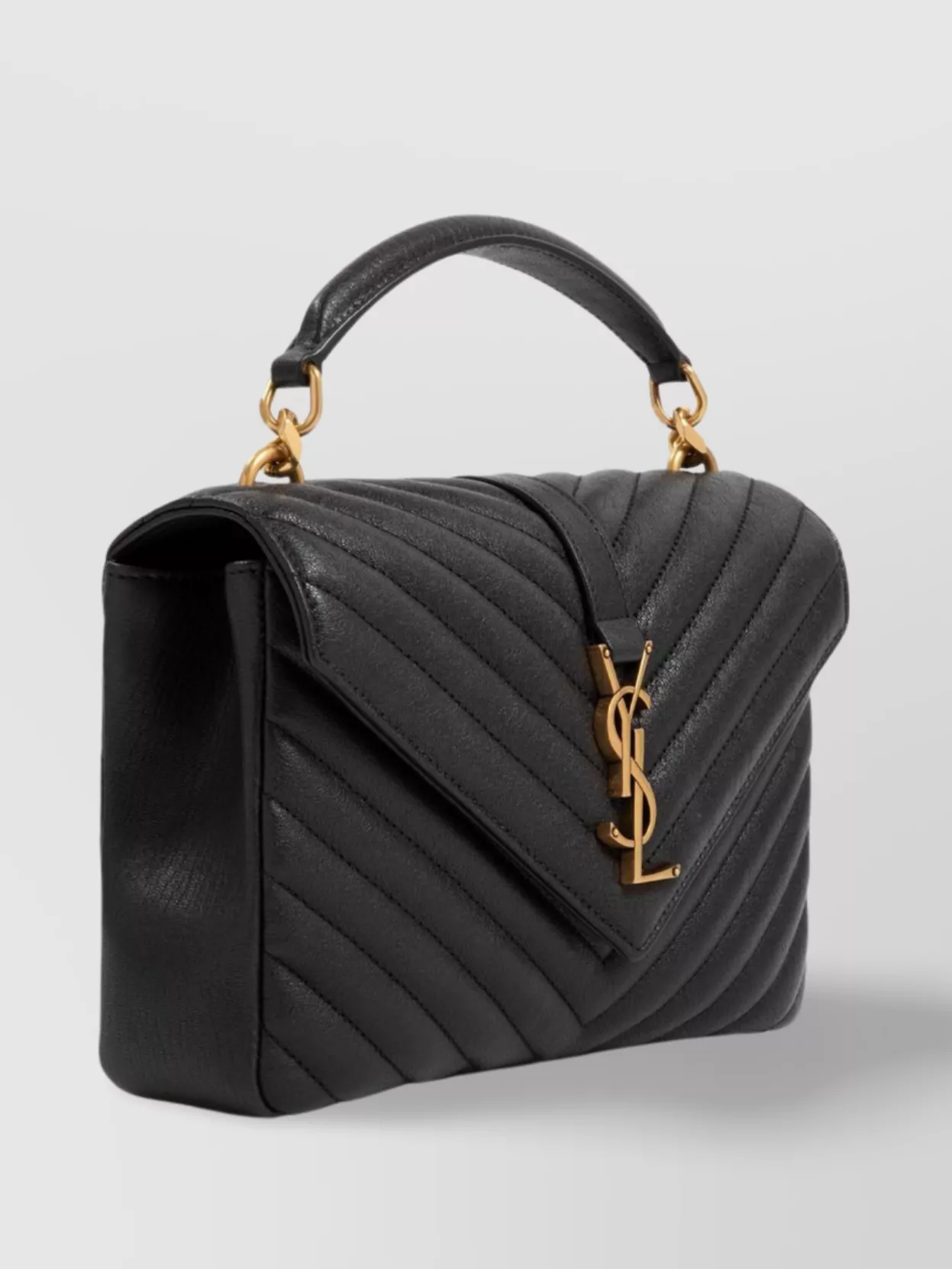 Saint Laurent Quilted Chevron Chain Strap Shoulder Bag