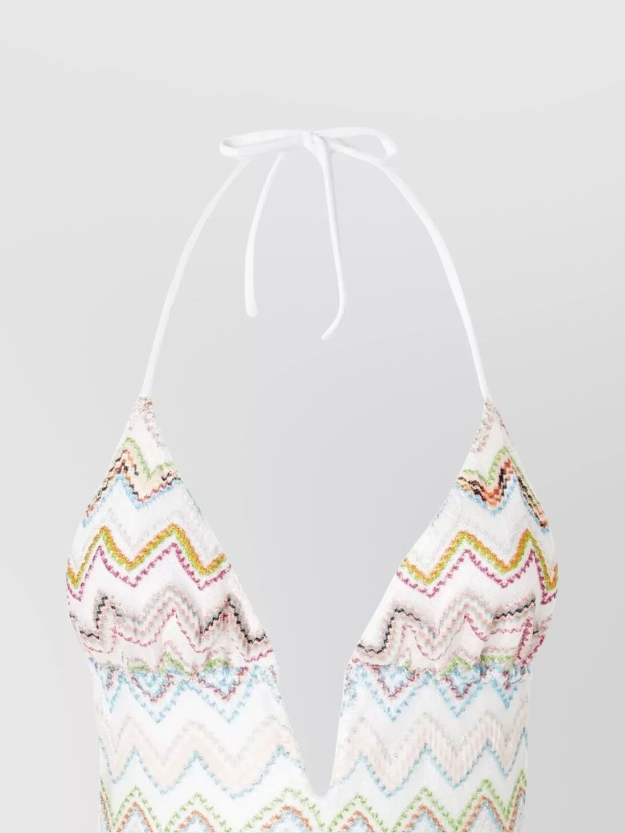 Missoni Zig-Zag Pattern V-Neck Swimsuit