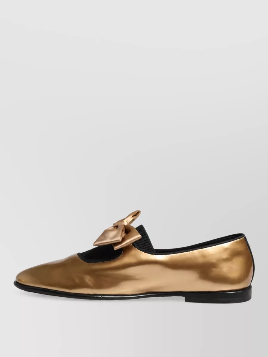 Dolce&Gabbana Metallic Leather Ballerina Flats
