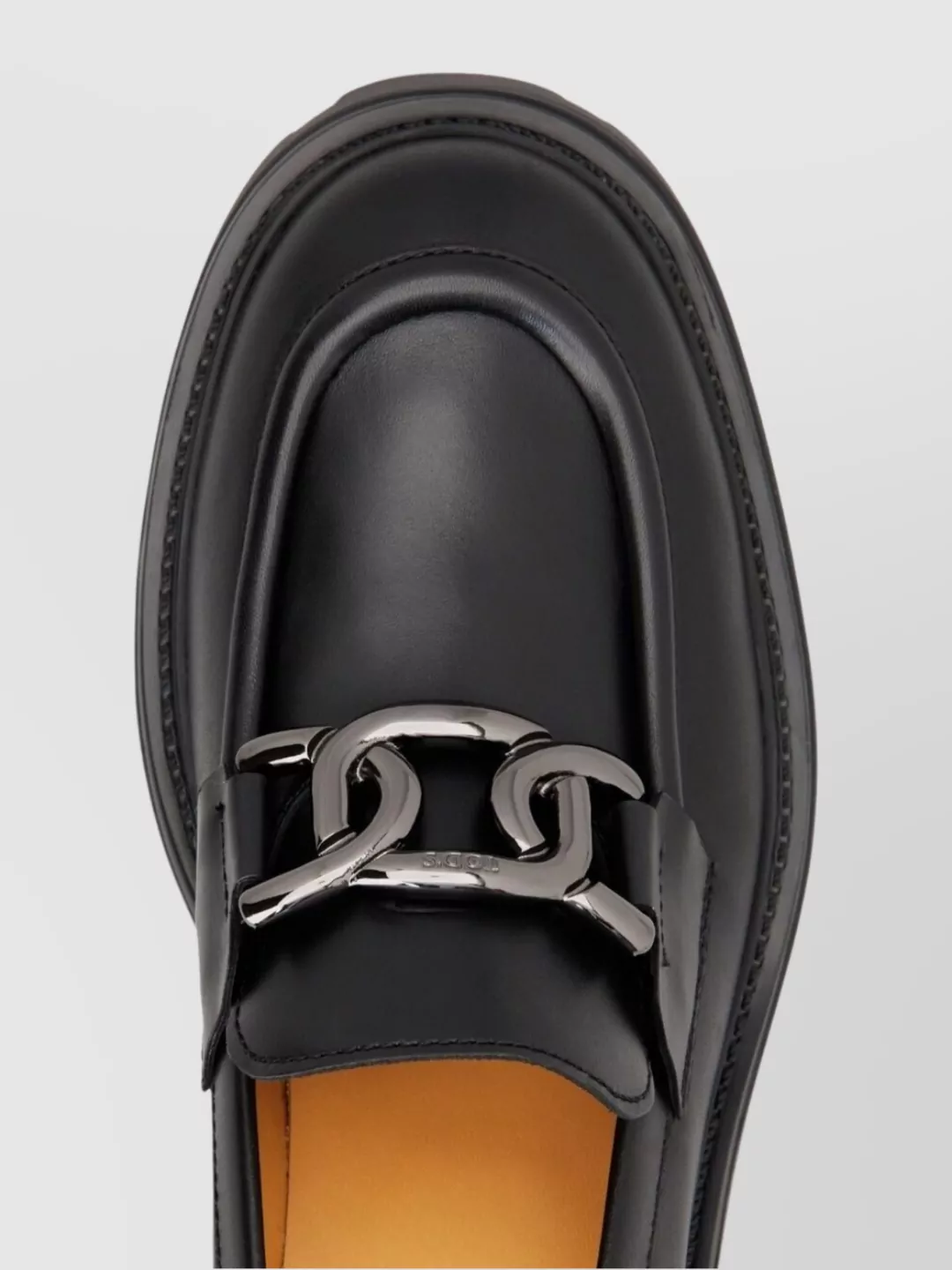 Tod's Chunky Heel Loafers With Metal Chain Detail