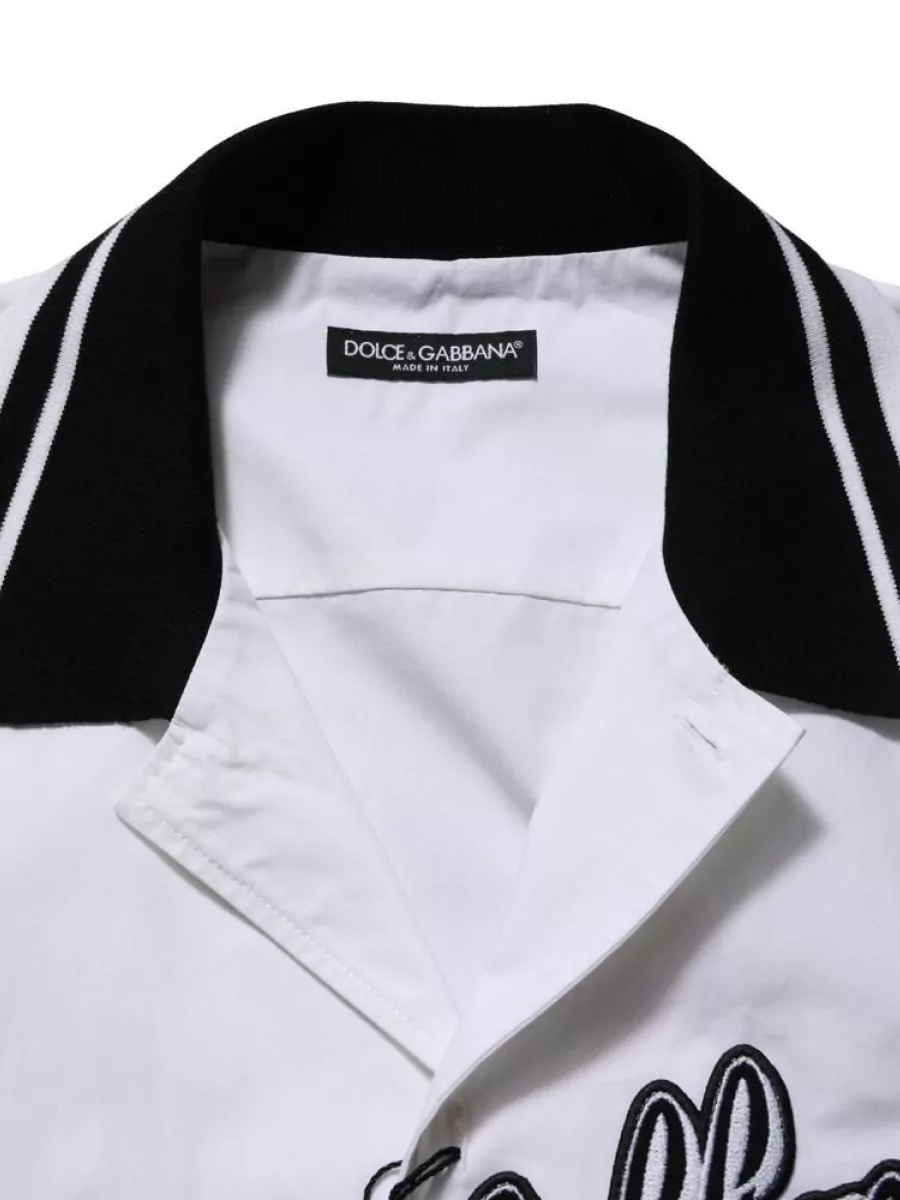 Dolce&Gabbana Cotton Logo Patch Casual Shirt