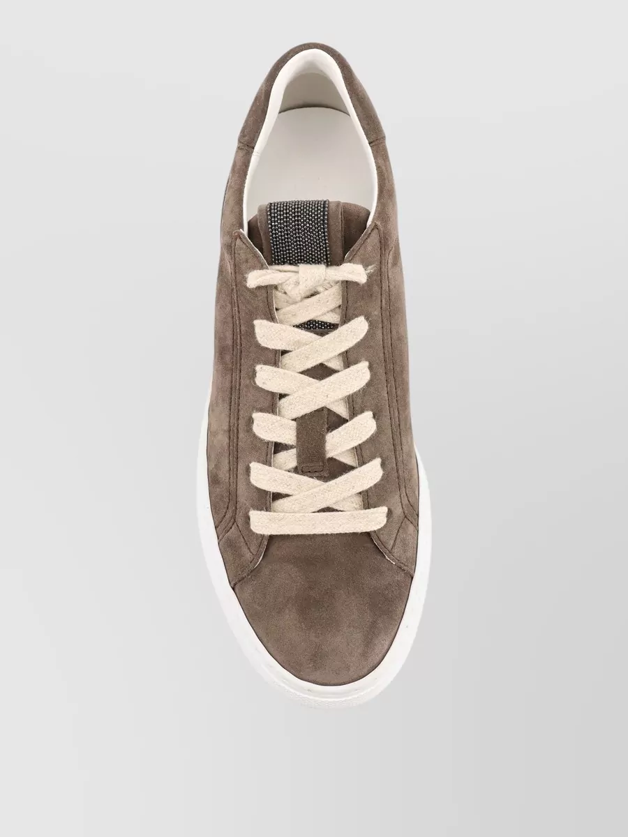 Brunello Cucinelli Suede Leather Low-Top Sneakers