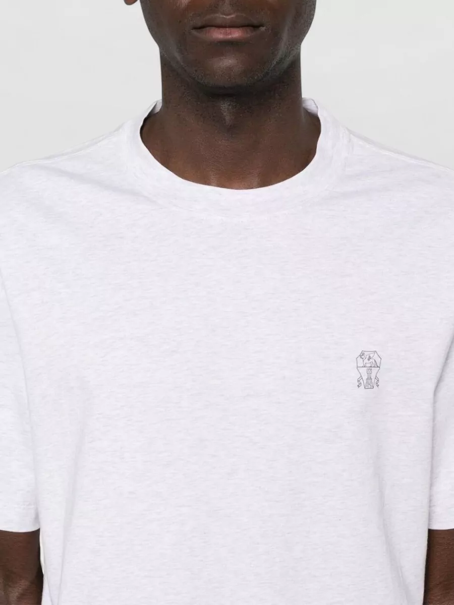 Brunello Cucinelli Cotton T-Shirt Featuring Logo Design
