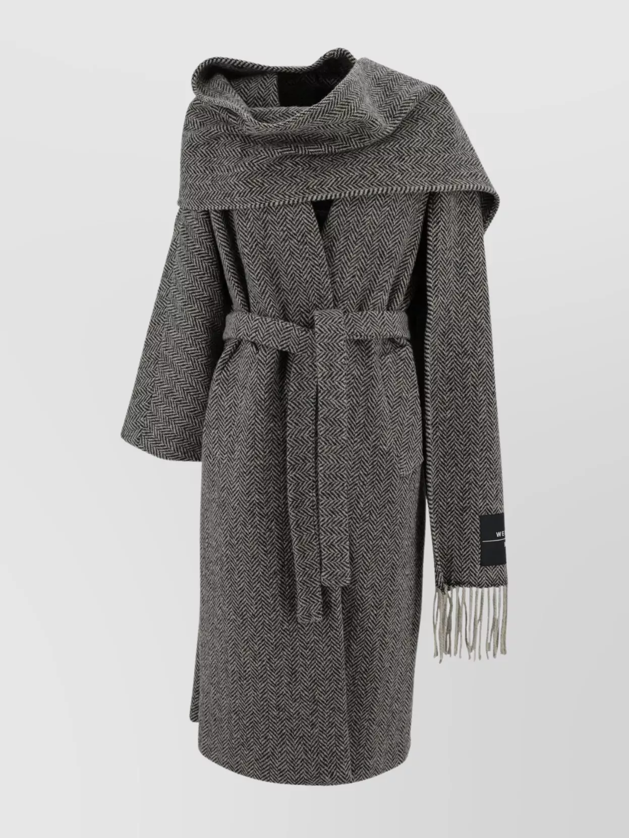 Weekend Max Mara Tweed Wool Dressing Gown Coat In Gray