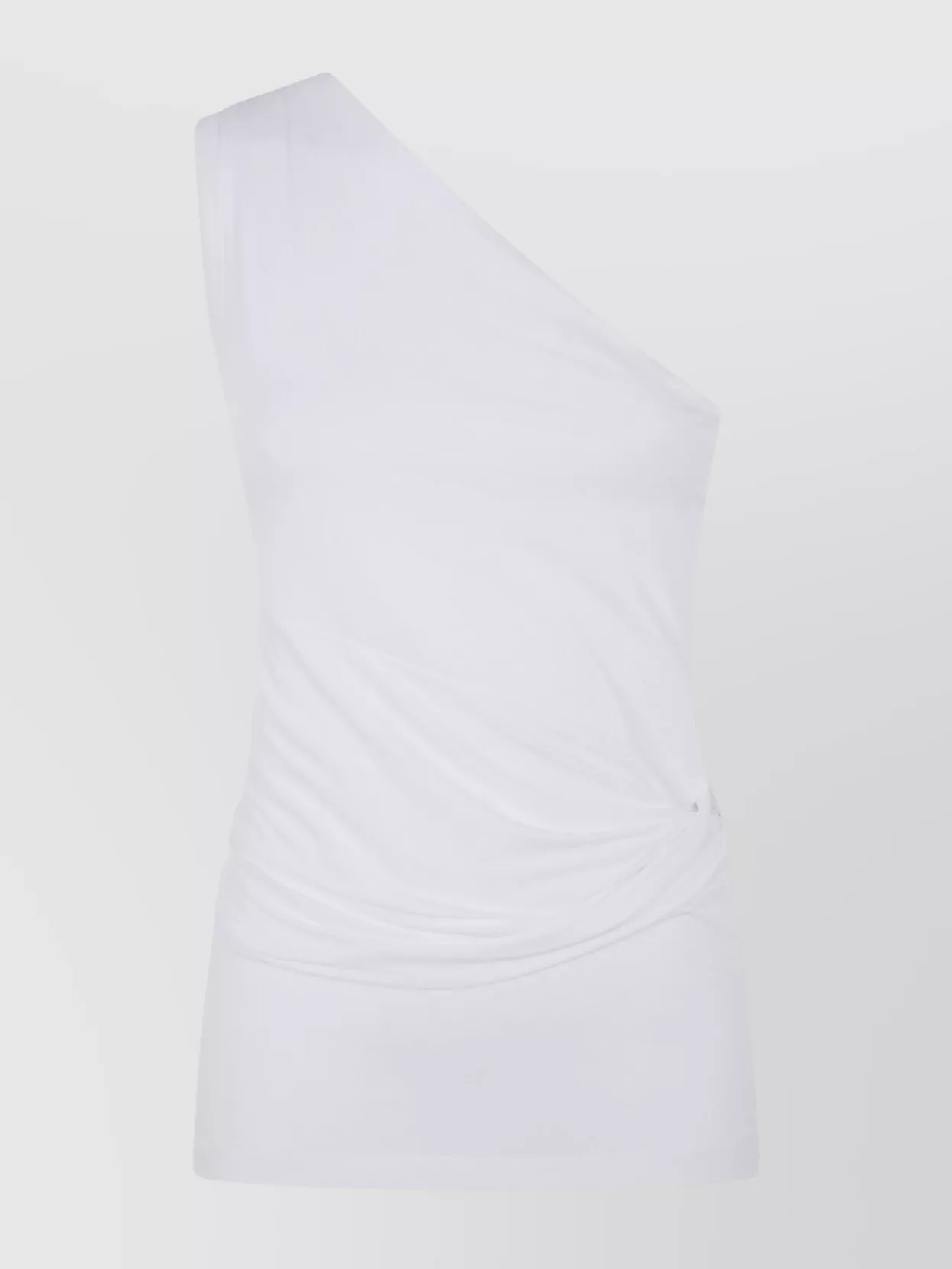 Patou Ruched One-Shoulder Fitted Top