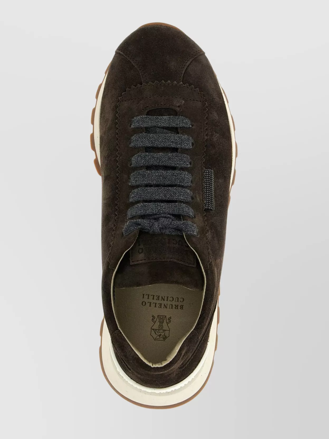 スニーカー Brunello Cucinelli Suede Sneakers With Shiny Tab Brunello Cucinelli Shiny tab suede finish contrast sole