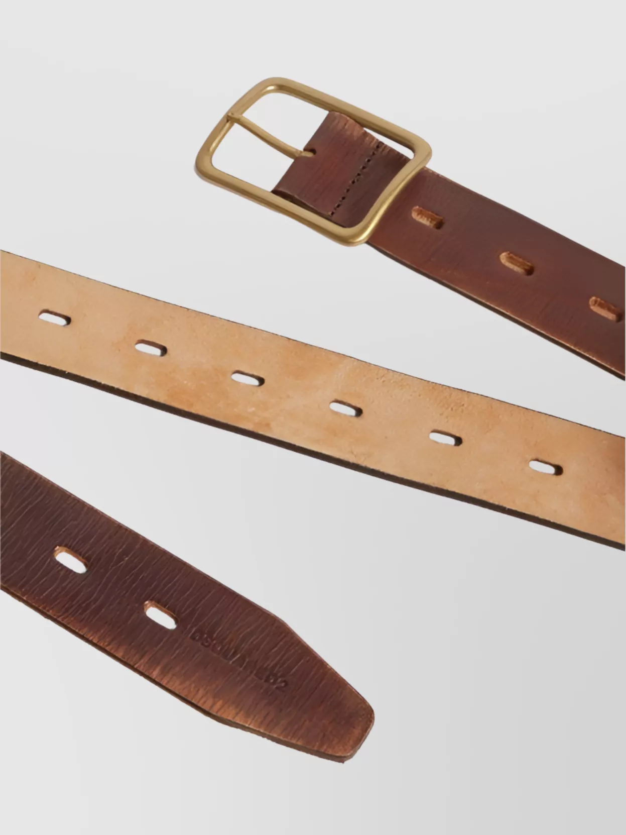 Dsquared2 Adjustable Textured Buckle Belts In Brown