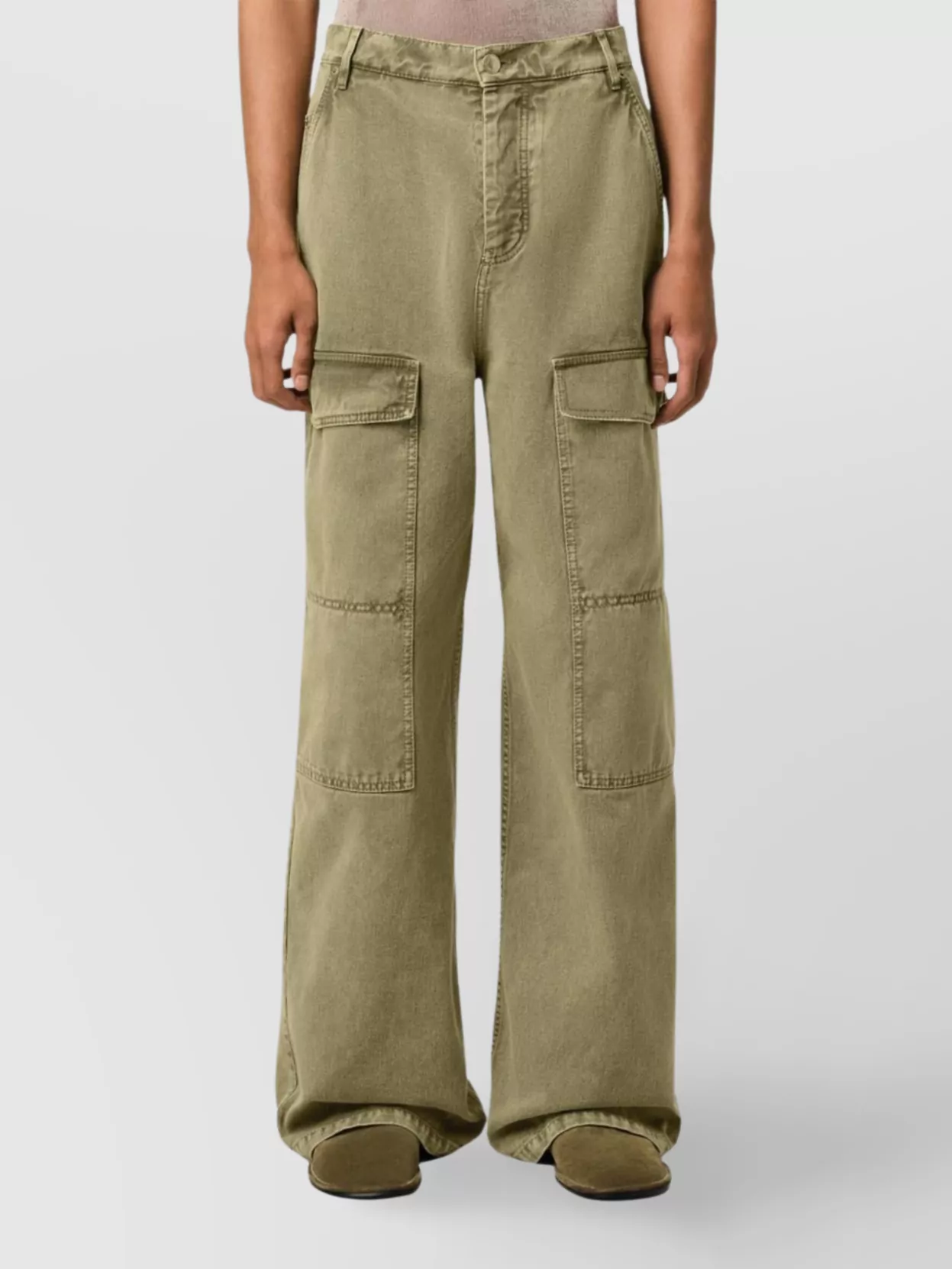 Shop Ami Alexandre Mattiussi Cargo Pocket Wide Leg Trousers
