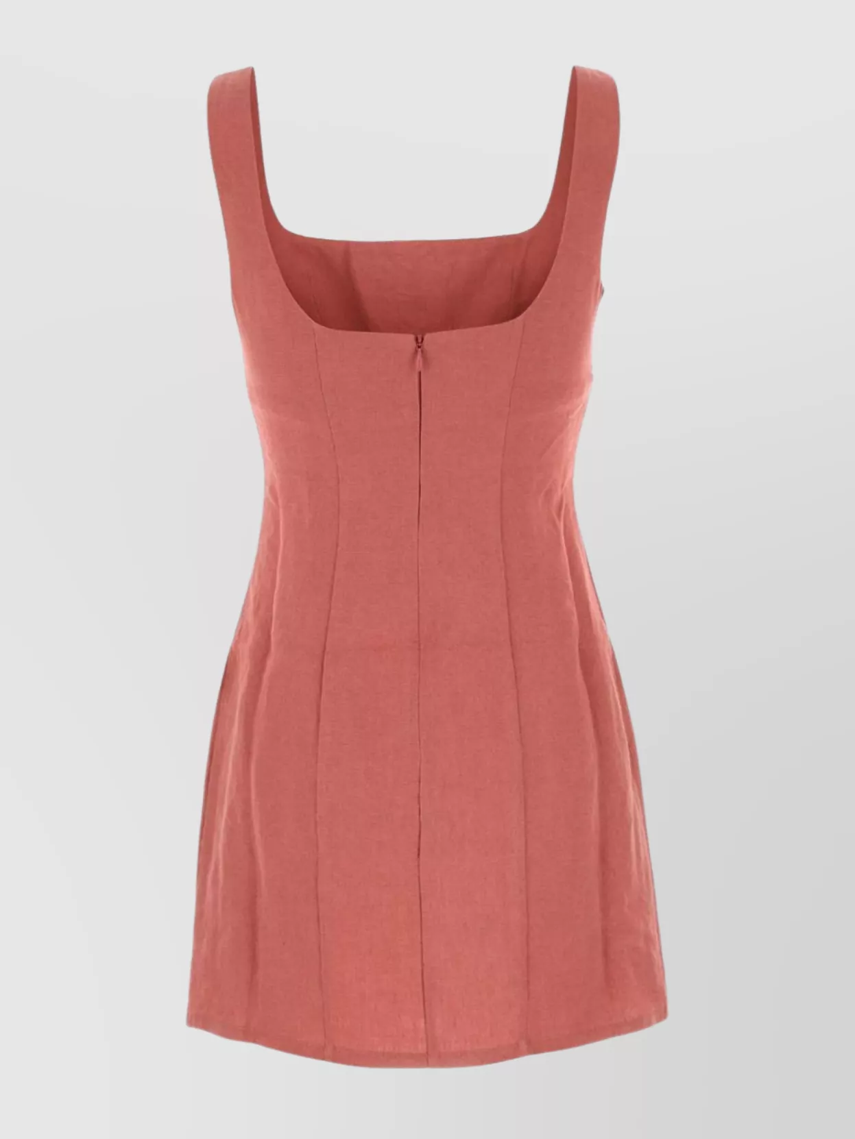 Le Kasha Linen Mini Dress Button Detail In Pink