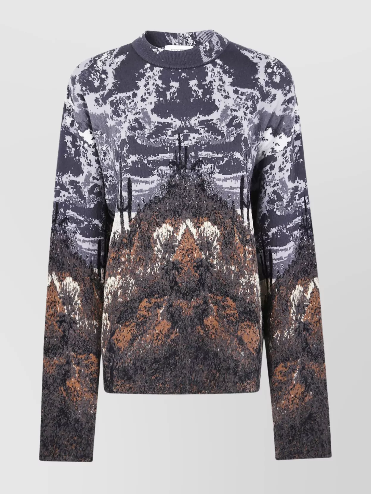 Laneus Graphic Patterned Long Sleeve Knit Jumper