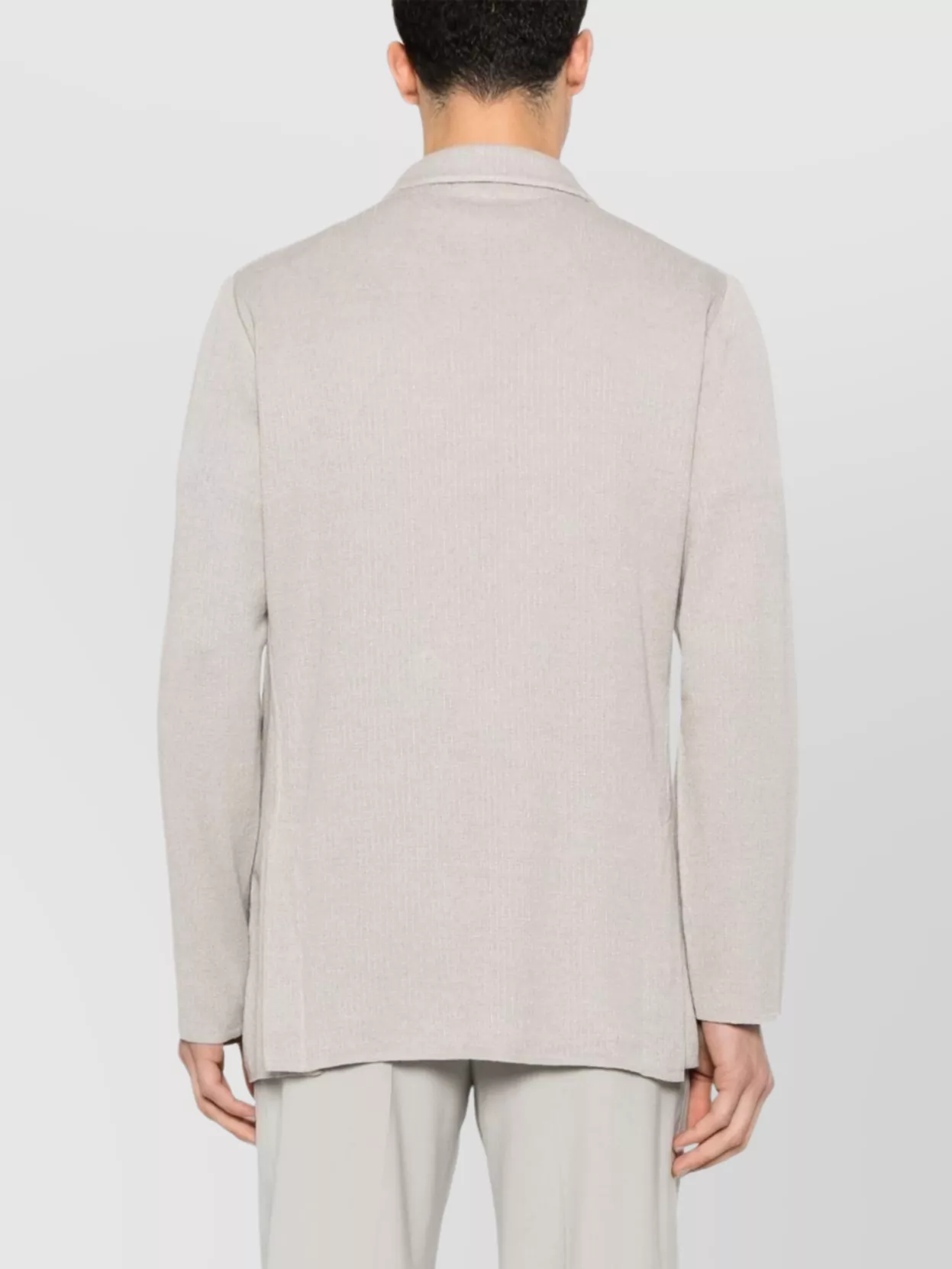 Lardini Double-breasted Linen Jacket With Brooch Detail And English Vents In Neutral