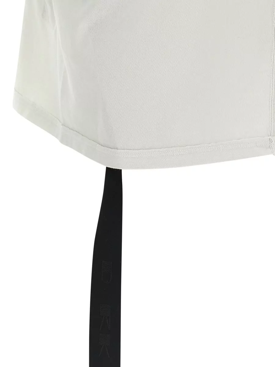 Rick Owens Drkshdw Cropped T Shirt Crew Neck Strap Detail
