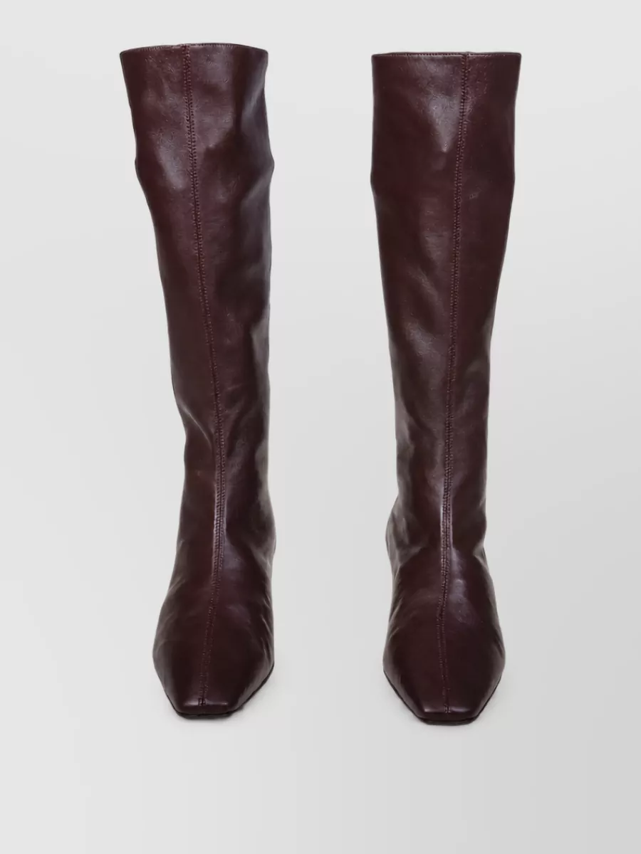 Aquazzura leather ribbed ankle boots