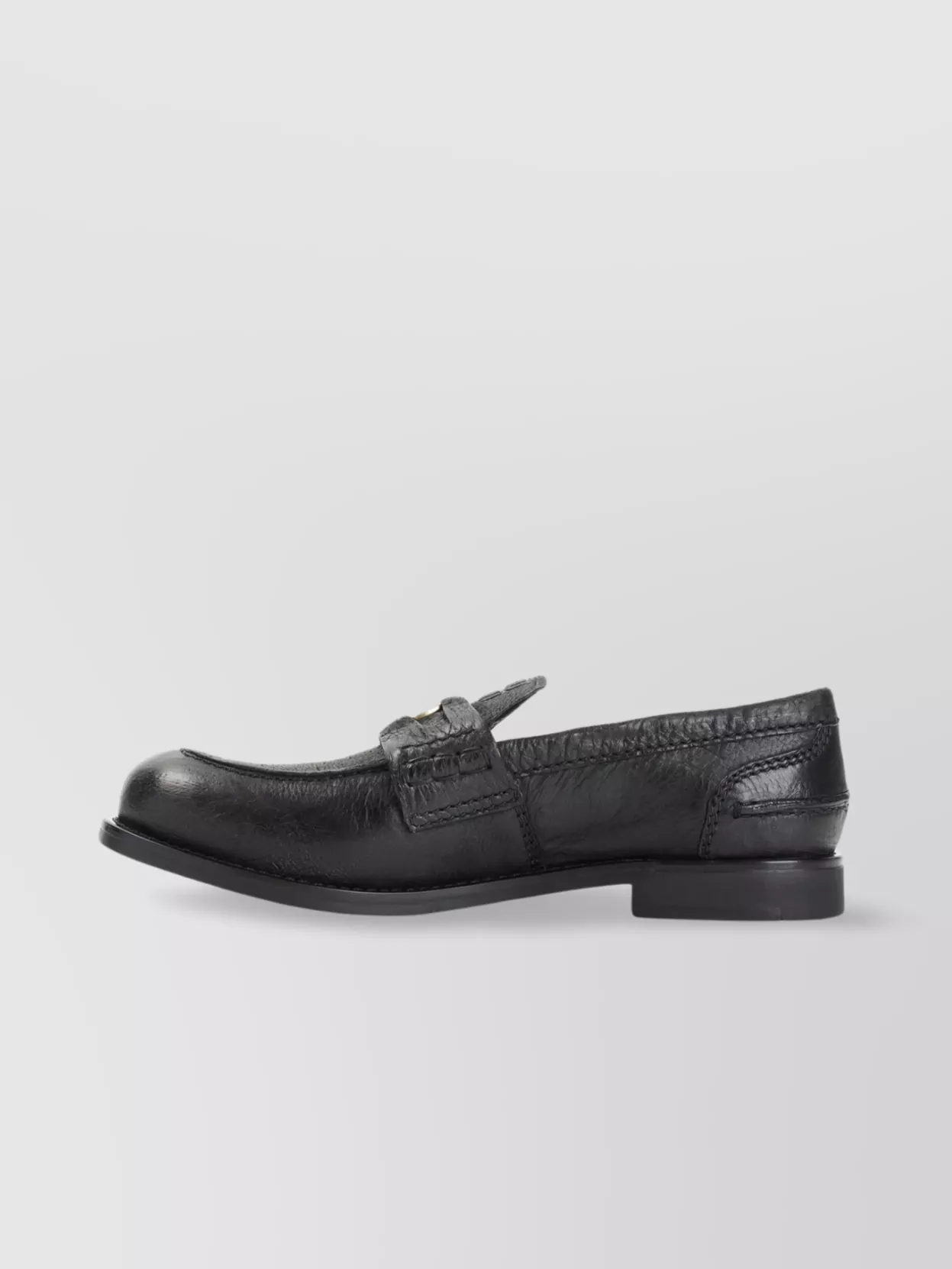 Miu Miu Leather Loafers Gold-Tone Hardware