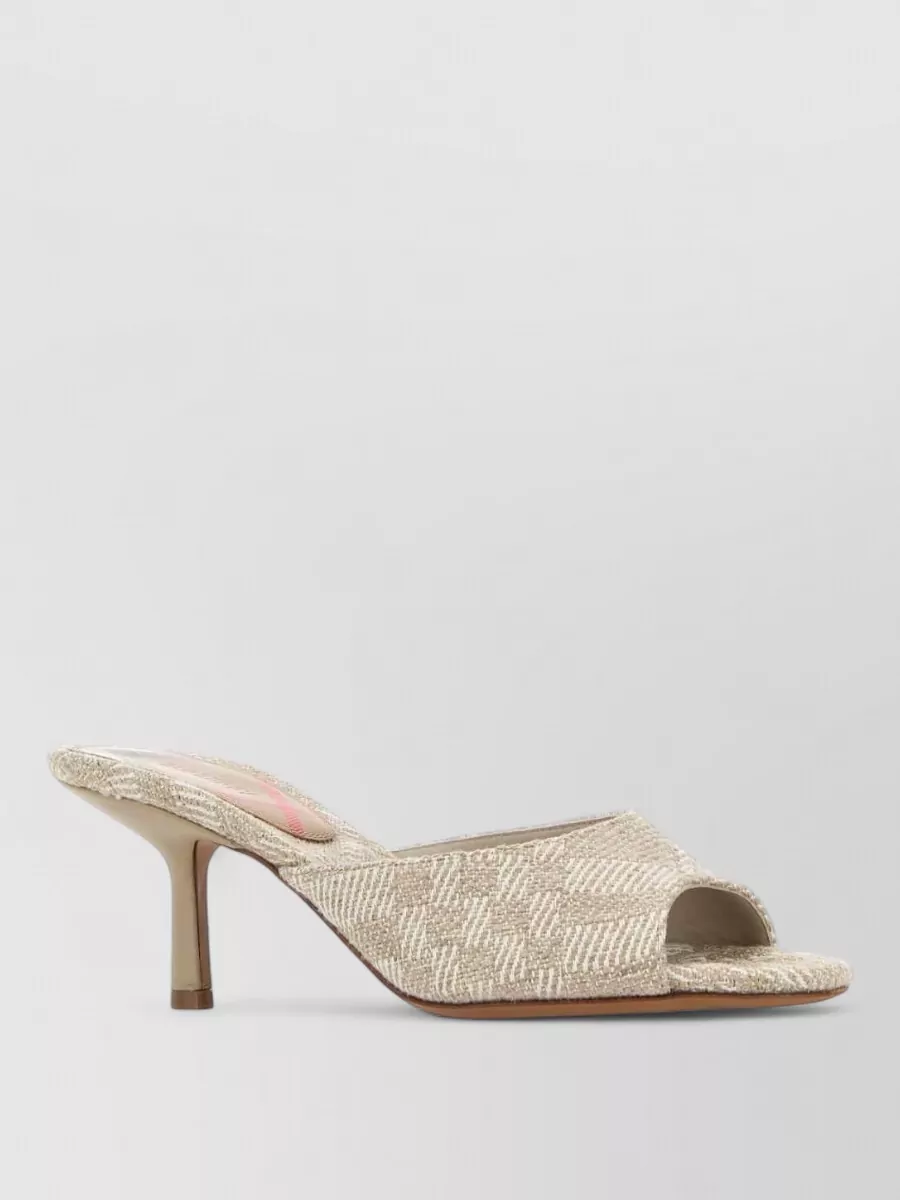 Burberry embroidered mules