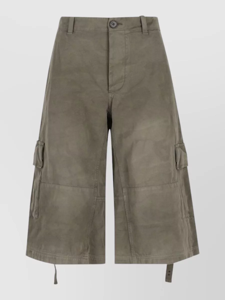 Fendi cotton mid-rise wide-leg cargo trousers