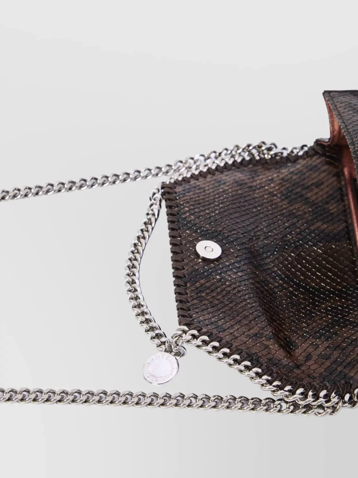 Stella Mccartney Snake Alter Mat Shoulder Bag Chain Strap In Brown