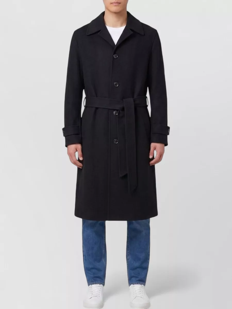 Lardini cashmere wool single-breasted belted coat