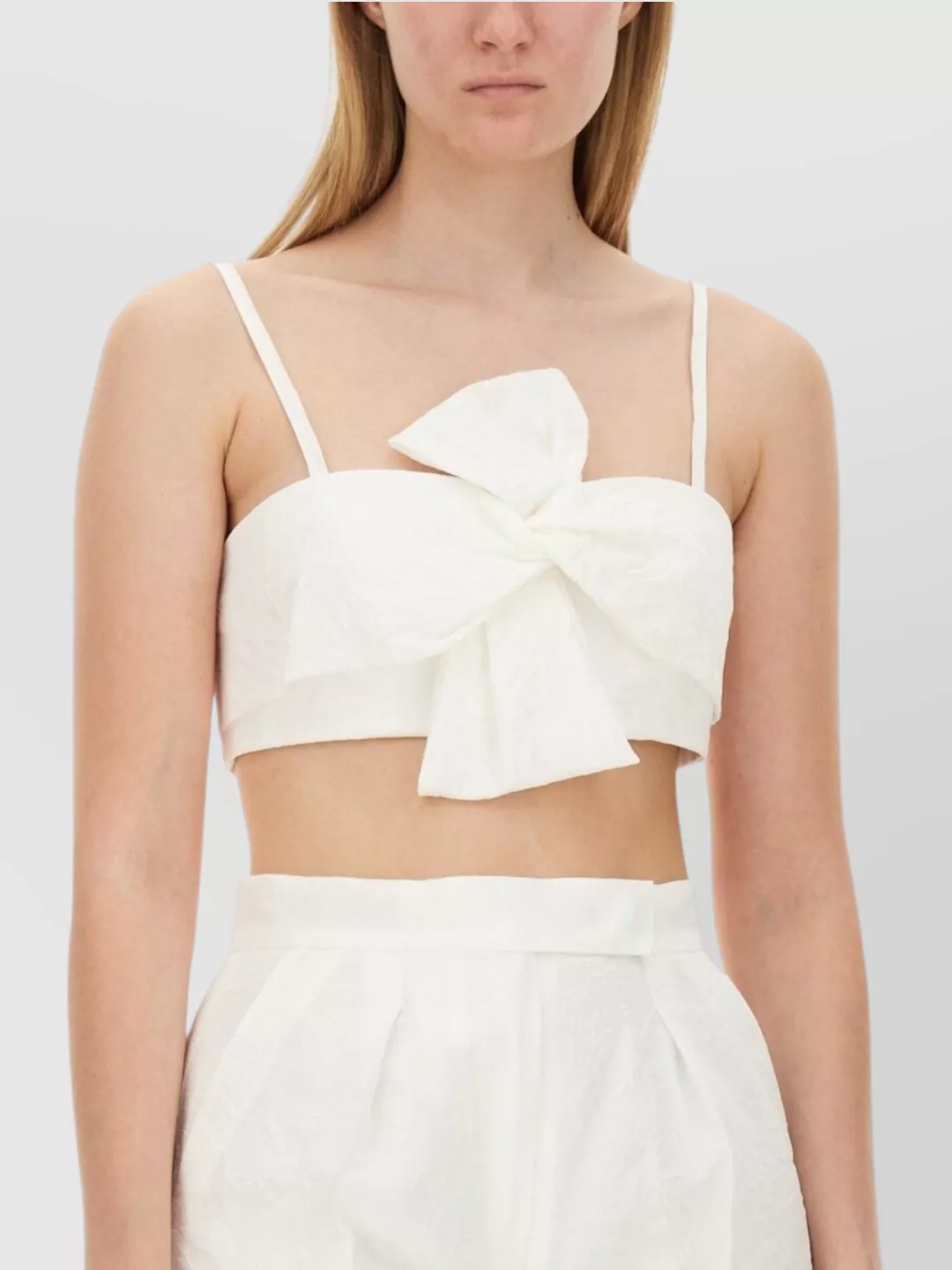 Max Mara Bridal Slim Fit Cropped Top With Bow
