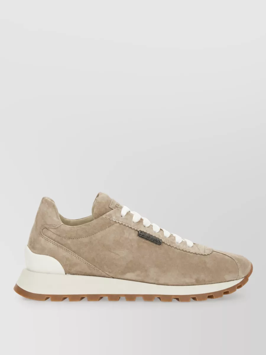 Brunello Cucinelli Leather Lace-Up Sneakers