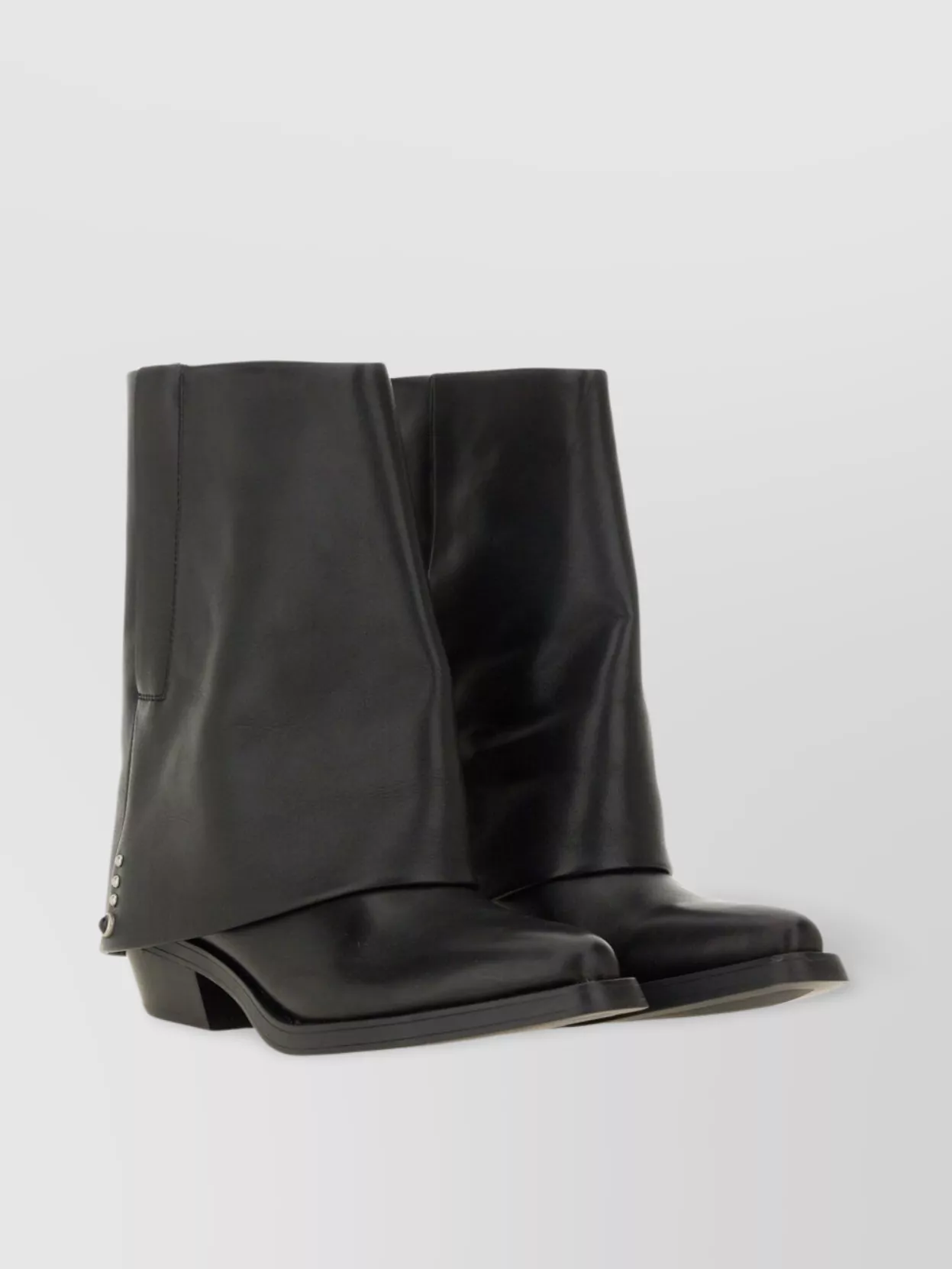 Ash Square Toe Studded Block Heel Ankle Boots