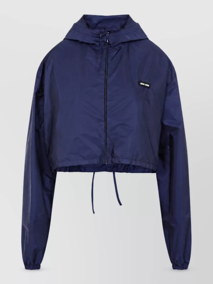 Miu Miu Cropped Hooded Windbreaker
