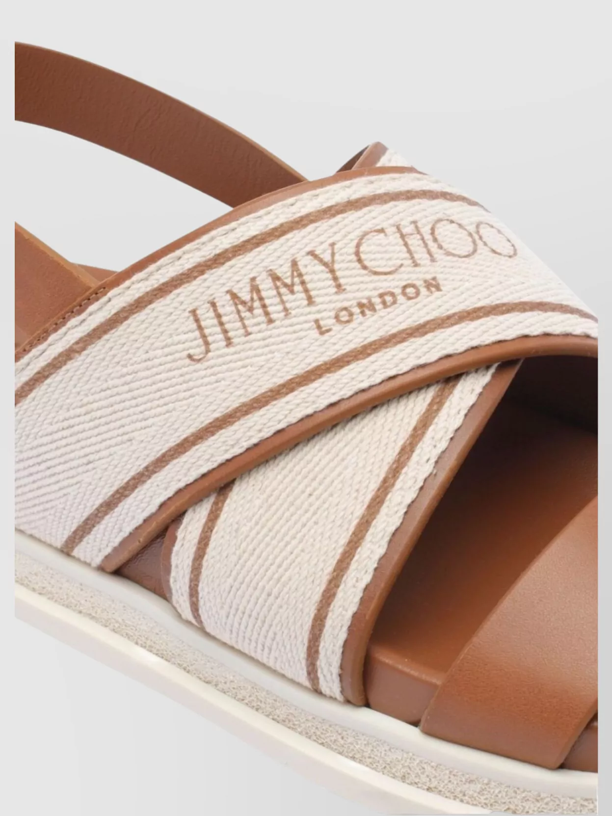 【関税&送料込】Jimmy Choo Sandalo Joa Flat In Canvas Jimmy Choo Joa canvas sandals flat sole | The Fashion Square