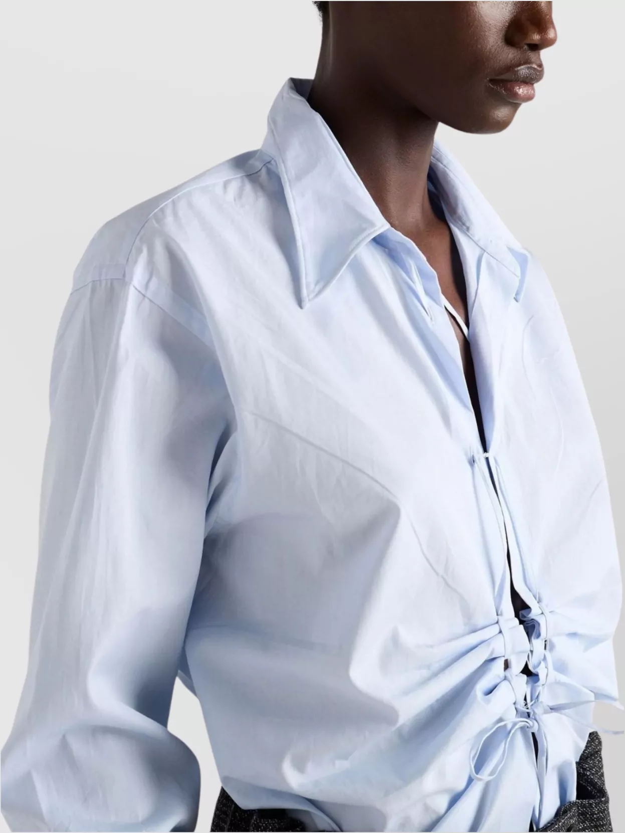Prada Long Sleeve Collared Button Front Top