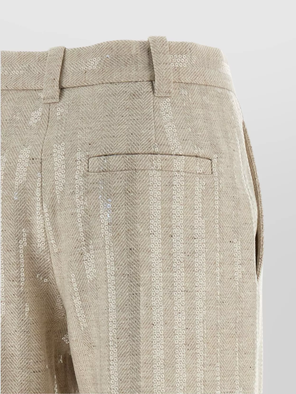 Brunello Cucinelli Herringbone Trousers With Straight Leg And Pockets In Neutral