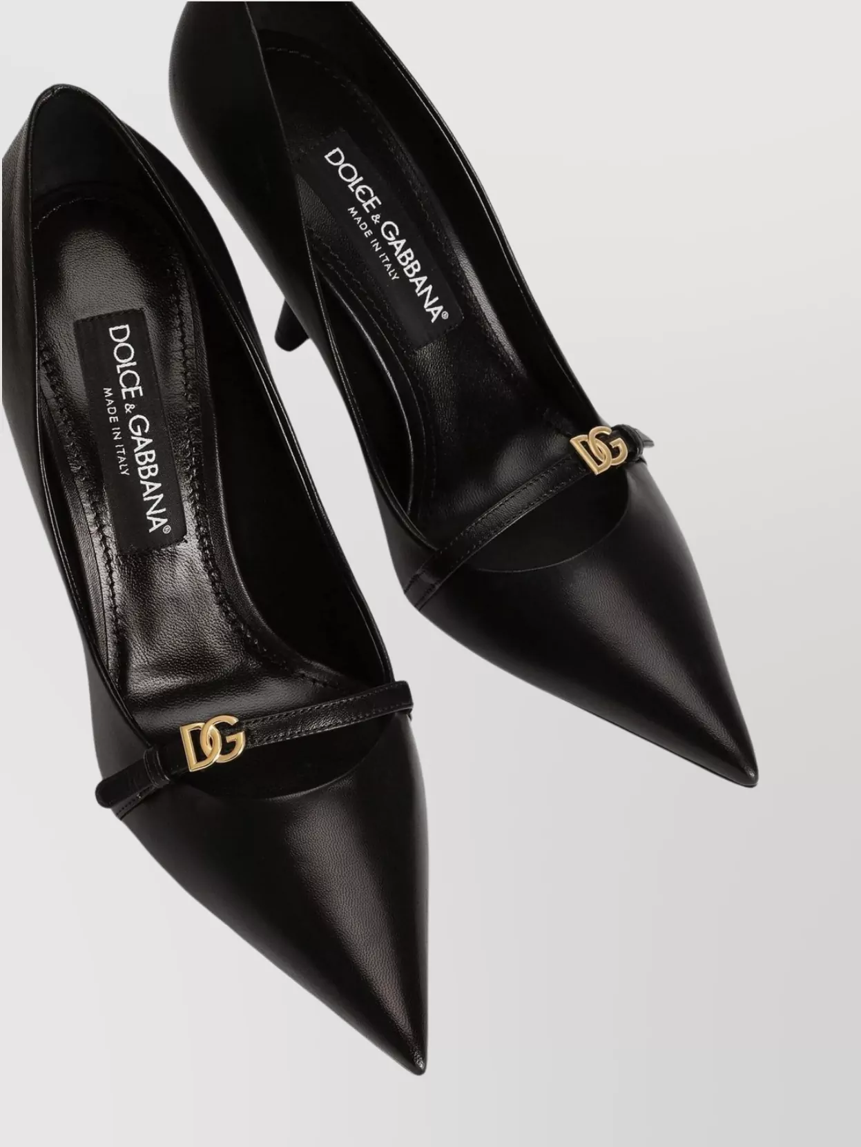 Dolce & Gabbana 90mm Leather Pumps With Pointed Toes In Black
