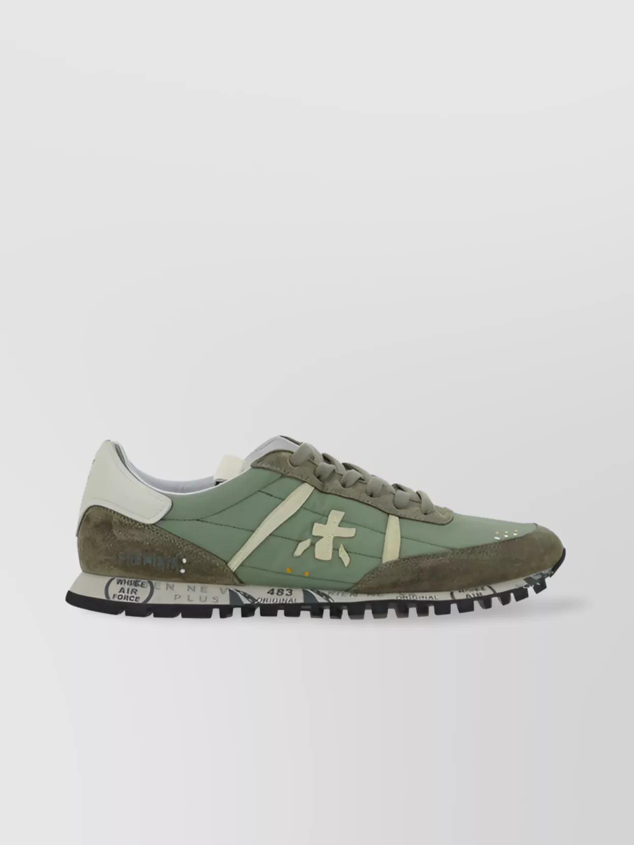 Premiata Sneakers Graphic Print Suede Inserts In Green