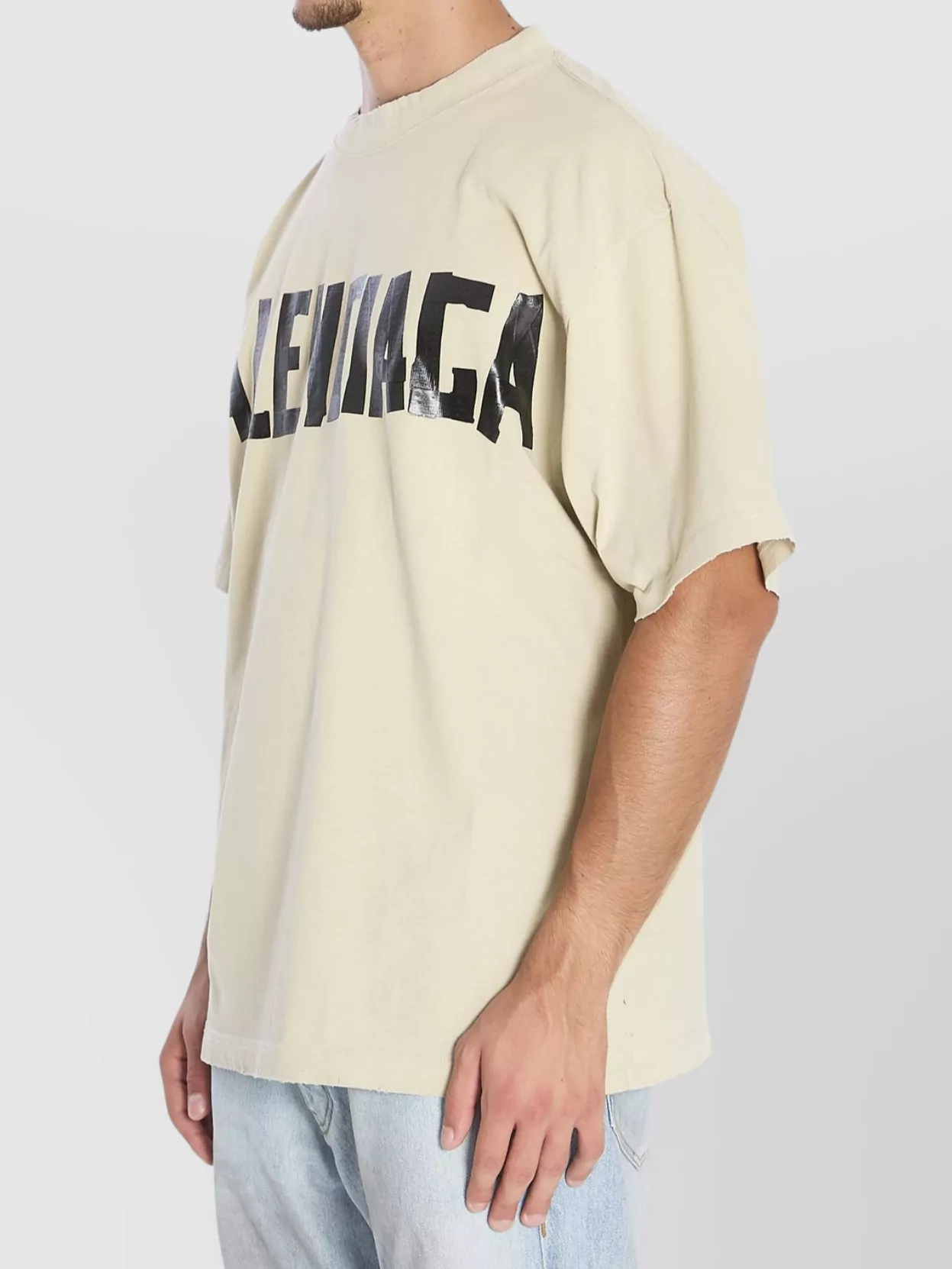 Balenciaga Graphic Print Crew Neck T-shirt In Brown