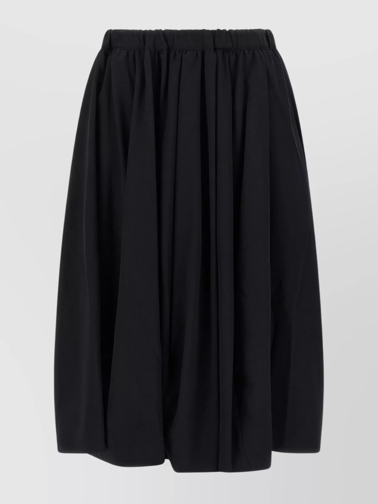 Comme Des Garçons Soft Pleated Skirt Elastic Waistband In Black