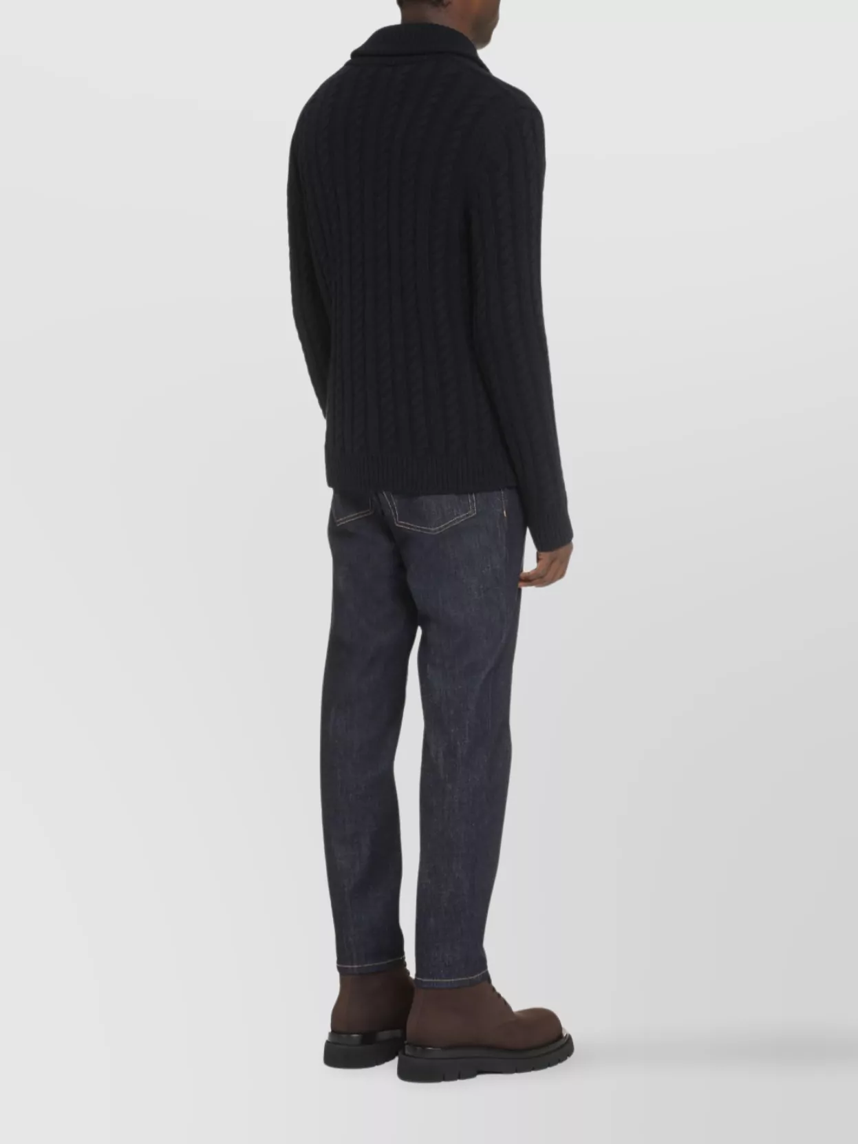 Valentino Cable Knit Shawl Collar Sweater