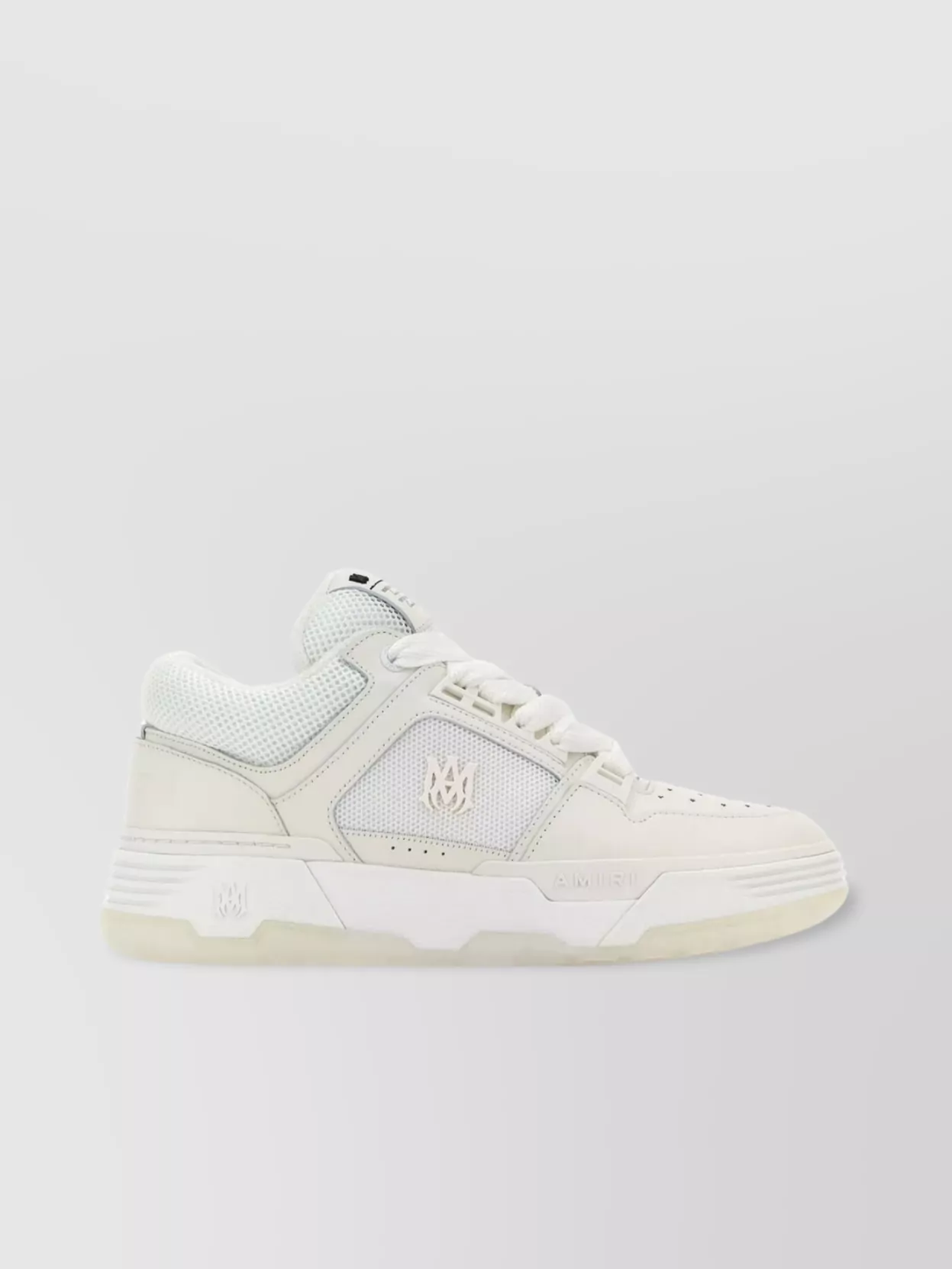 Shop Amiri Leather And Fabric Low-top Sneakers In White