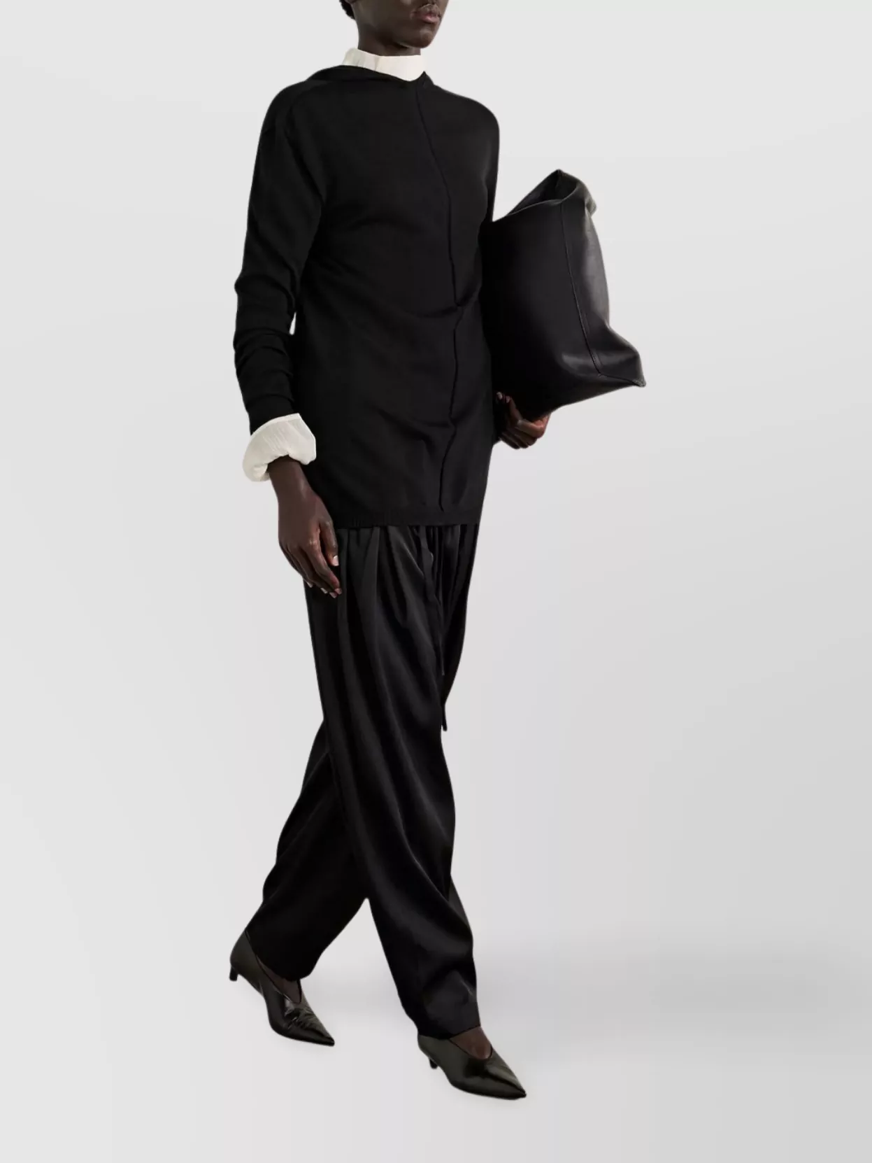Rick Owens Relaxed Fit Hooded Knit Sweatshirt In Black