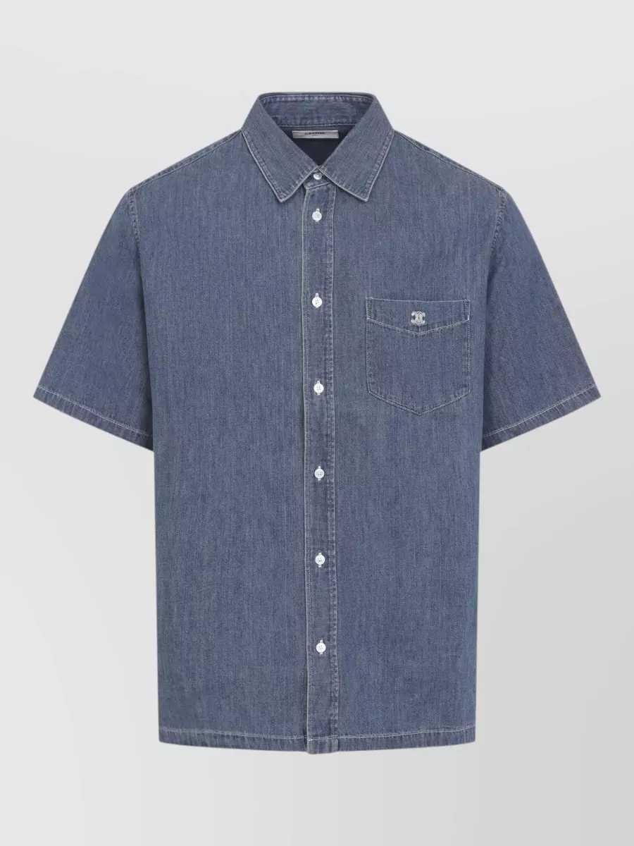 Celine denim short-sleeve shirt