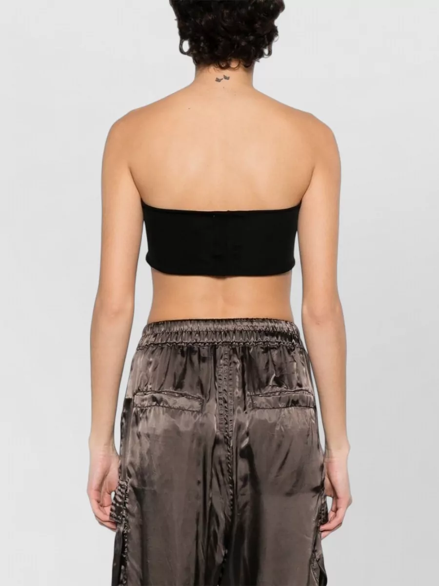 Rick Owens Cropped Strapless Top Elasticated Band