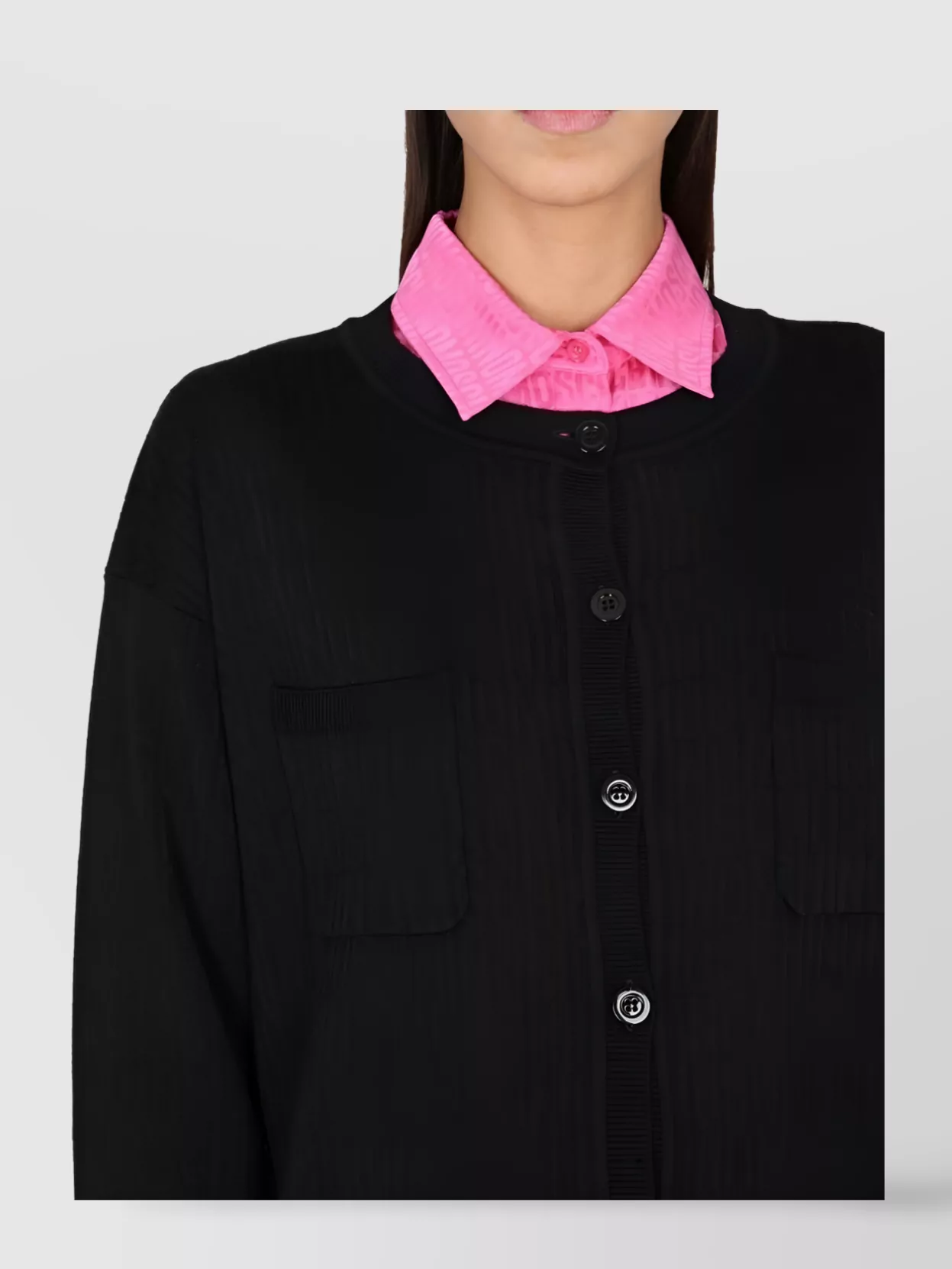 Moschino V-Neck Cardigan Featuring Front Pockets