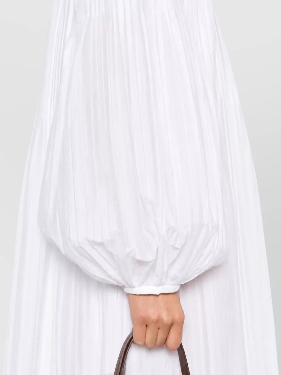 Jil Sander Pleated Cotton Midi Dress