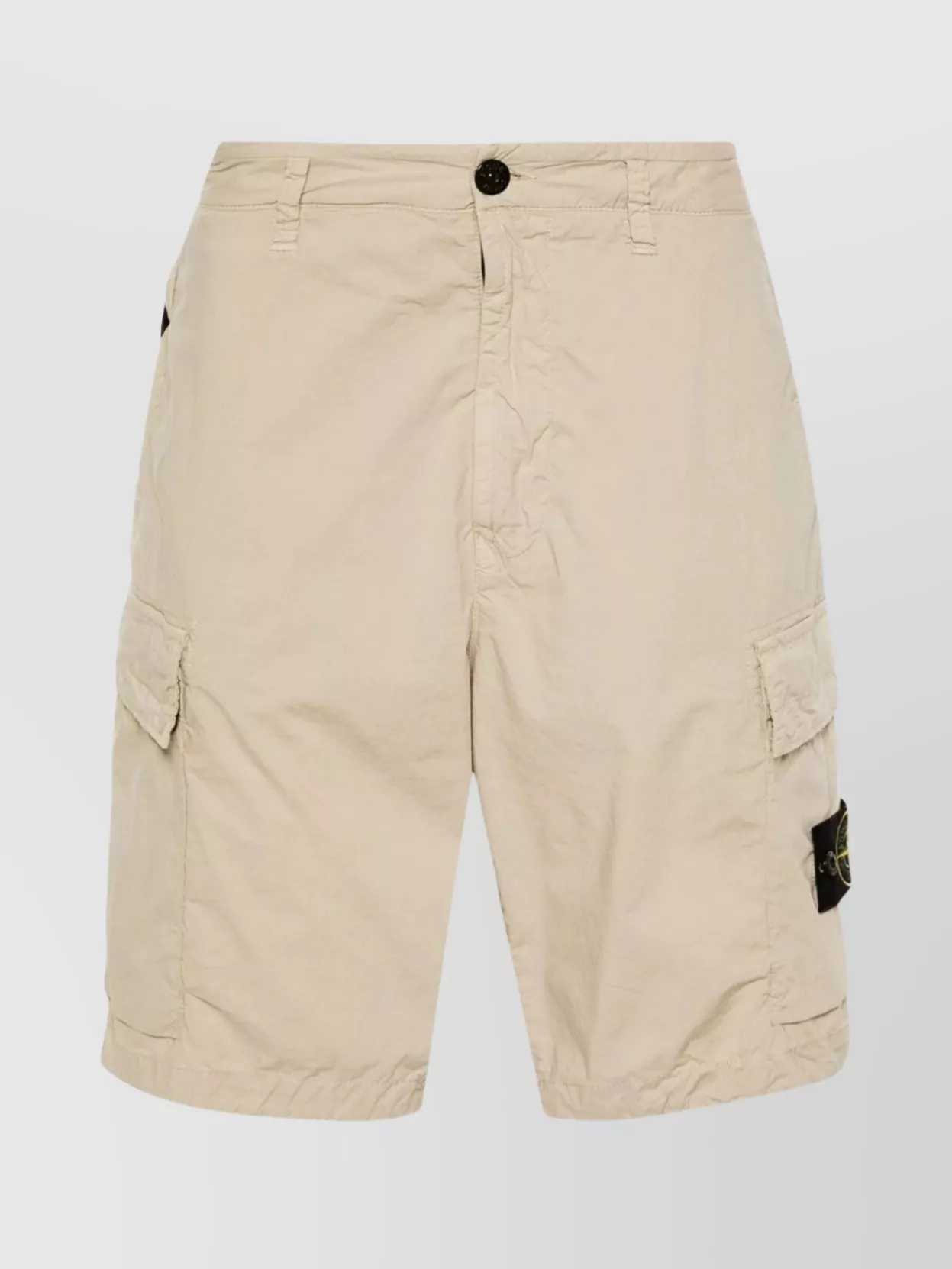Shop Stone Island Functional Knee-length Cargo Shorts In Beige