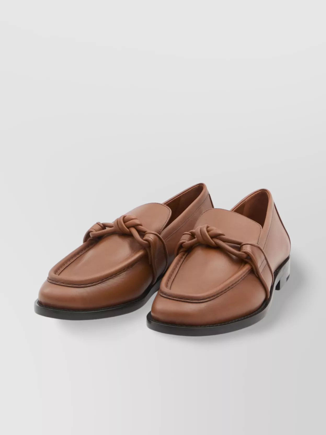 Bottega Veneta Astaire Leather Knot Loafers